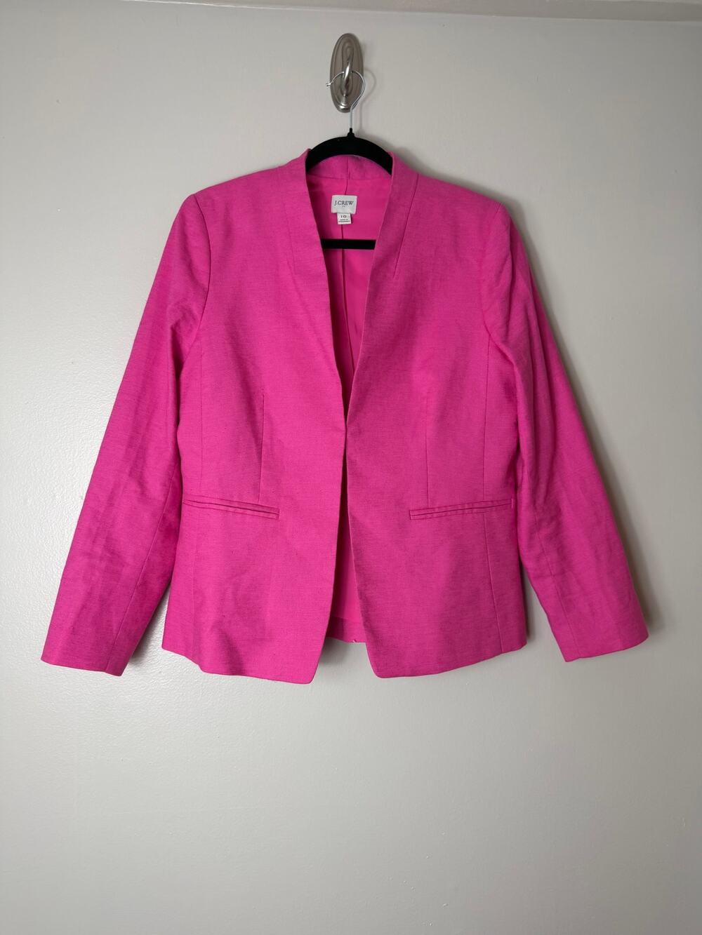 J Crew Pink Linen Blazer Jacket Office Business Casual